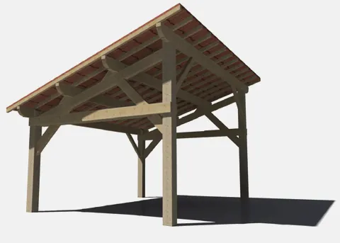 Construction Abris Monopente Bois